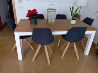 Mesa comedor grande extensible madera