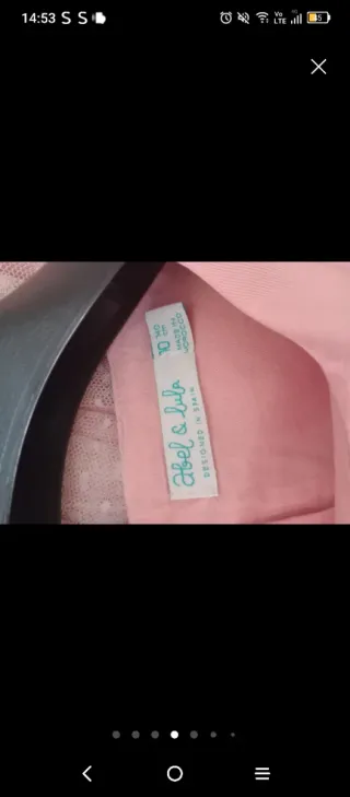 Vestido niña plumeti rosa palo