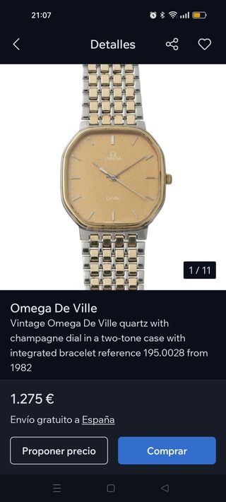 Omega De Ville Reloj Oro y Plata