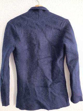 Chaqueta Zara Lana Azul Doble Botonadura