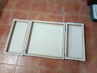 Cuadro 3 piezas beige y marrón