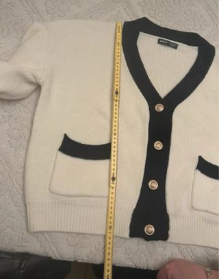 Cardigan Chic Nero Bianco Taglia L Nuovo