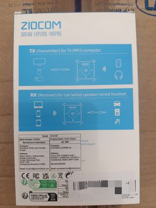 Transmisor y receptor inalámbrico Ziocom 2 en 1