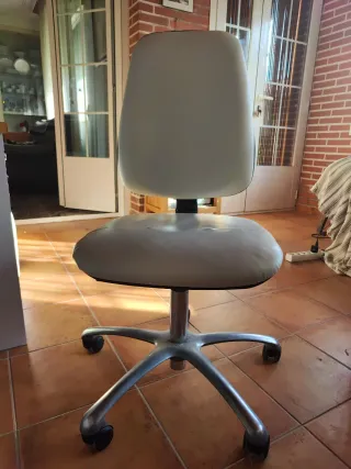 Sedia da ufficio bianca e argentata