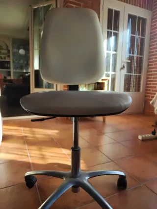 Sedia da ufficio bianca e argentata