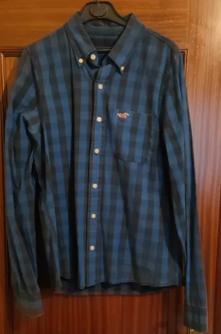 Camisa Hollister cuadros azul y negro