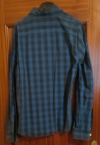 Camisa Hollister cuadros azul y negro