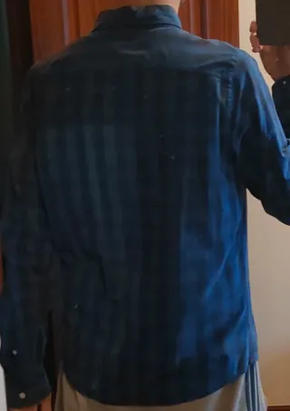 Camisa Hollister cuadros azul y negro