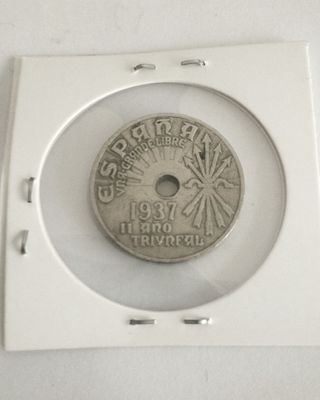Moneda 25 cts 1937 Zona Nacional
