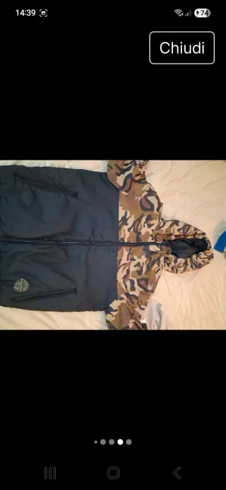 Giubbotto uomo camouflage e nero