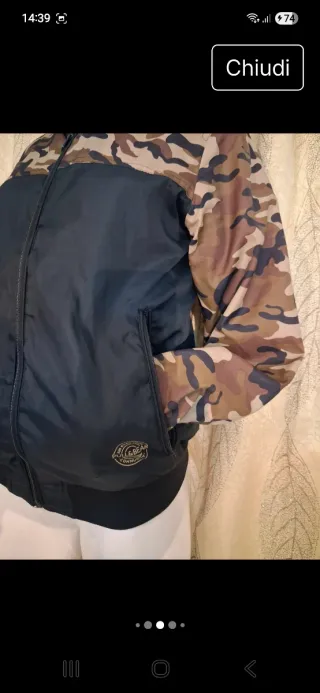Giubbotto uomo camouflage e nero