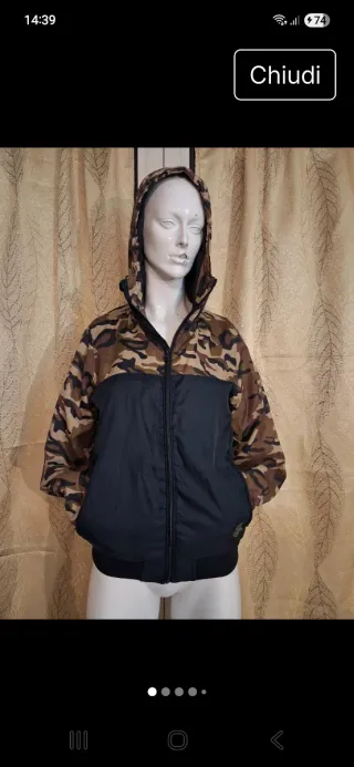 Giubbotto uomo camouflage e nero