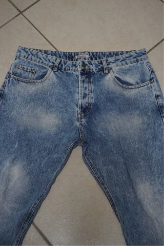 Jeans Uomo Blu Slavato