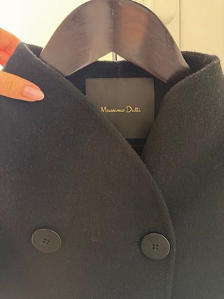 Abrigo corto lana Massimo Dutti negro