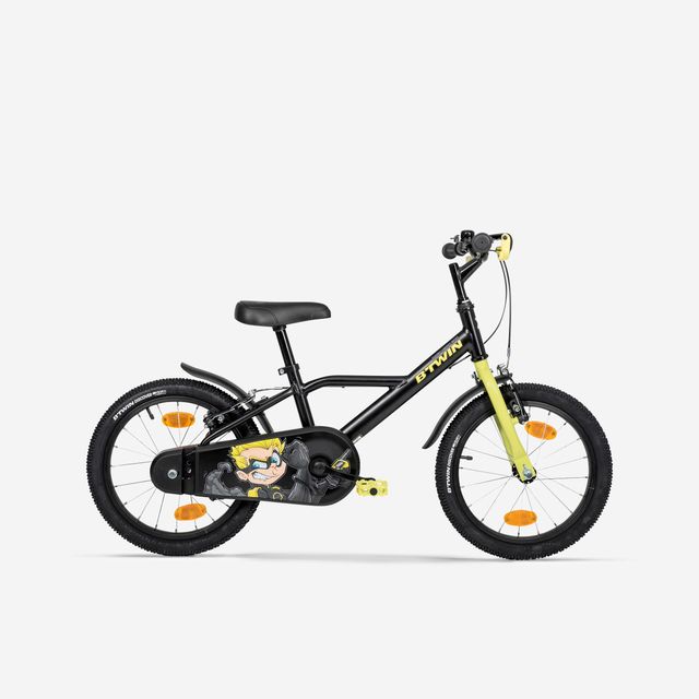 Bicicleta niños 16 pulgadas Btwin 500 Dark Hero negra 4,5 -