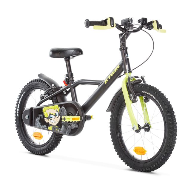 Bicicleta niños 16 pulgadas Btwin 500 Dark Hero negra 4,5 -