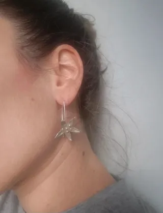 Pendientes flor plata Teresa Tormo