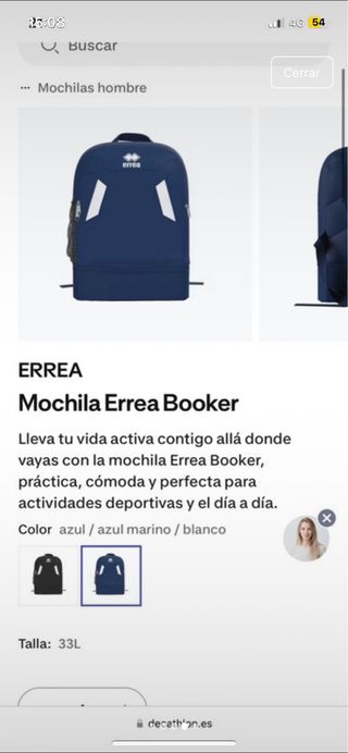 Mochila Errea Negra y Blanca Nueva
