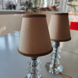 Coppia Lampade Comodino Vetro Cristallo Anni 40