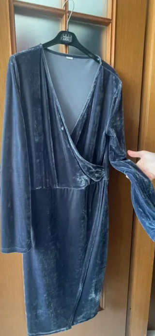 Vestito velluto donna elasticizzato