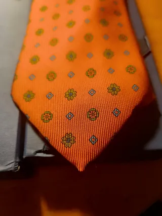 Cravatta E. Marinella Arancione Fantasia Floreale