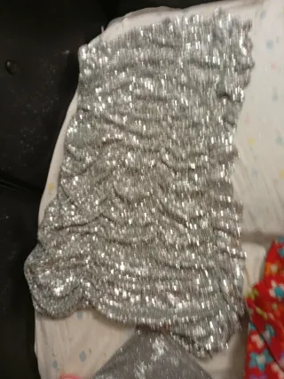 Vestido de fiesta lentejuelas plateadas