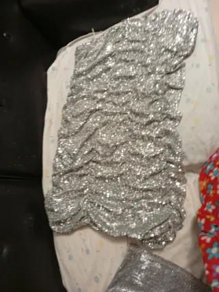 Vestido de fiesta lentejuelas plateadas