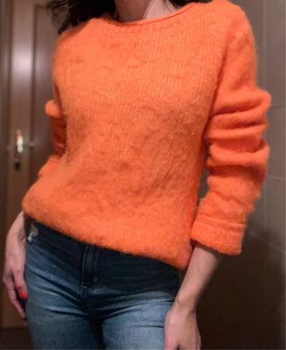 Jersey Zara naranja lana talla L