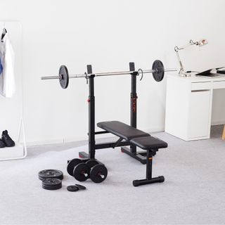 Banco musculación con rack plegable Corength