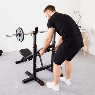Banco musculación con rack plegable Corength