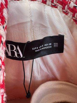 Chaqueta Zara Tweed Rojo y Blanco