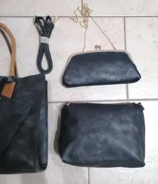 Set 3 borse HOGGI COLLECTION nero/grigio