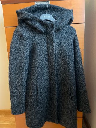 Abrigo Only lana rizada gris talla S