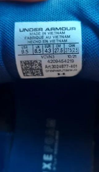 Zapatillas deportivas Under Armour azul/dorado