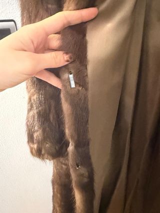 Abrigo largo de piel marrón