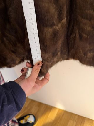 Abrigo largo de piel marrón