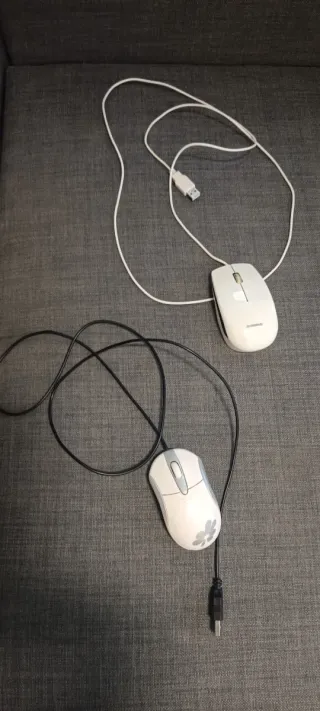 2 Ratones USB Blanco y Negro