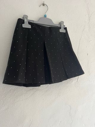Falda pantalón negra con brillos para niña