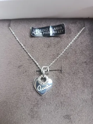 Colgante Corazón Ama Eguzkilore Plata