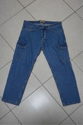 Jeans Cargo Blu Uomo