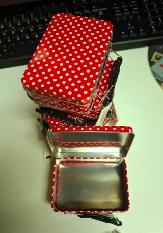 Set 5 Scatole Regalo Pois Rosse