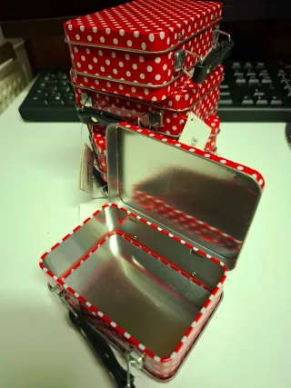 Set 5 Scatole Regalo Pois Rosse