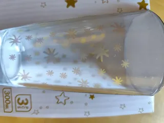 Bicchieri Natalizi Vetro Dorato Fiocchi Neve