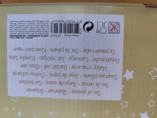 Bicchieri Natalizi Vetro Dorato Fiocchi Neve