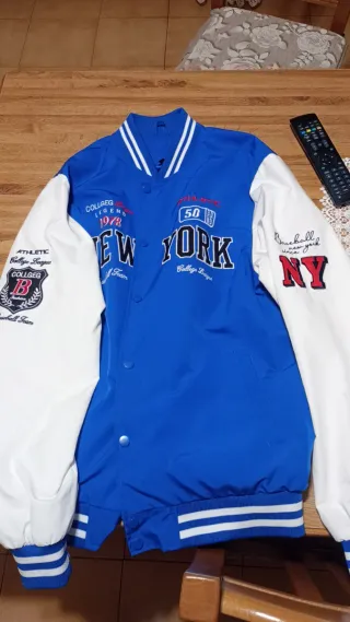 Giacca leggera New York blu e bianca