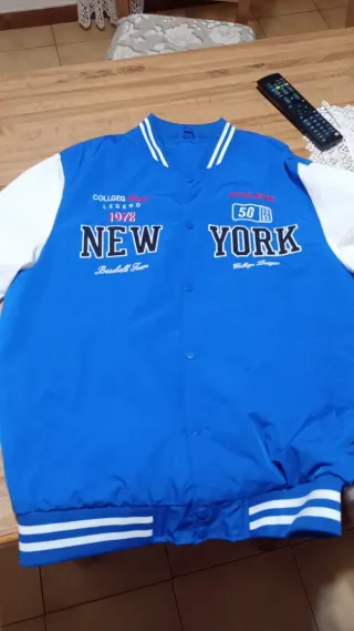 Giacca leggera New York blu e bianca
