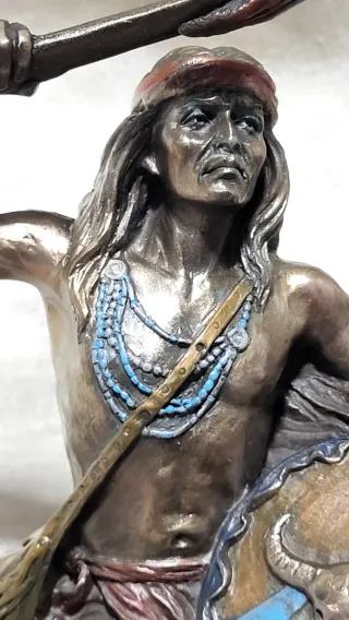 Figura Bronce Indio Apache Guerrero