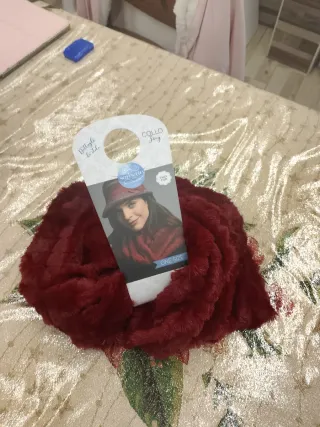 Sciarpa Sorbetto bordeaux effetto pelliccia