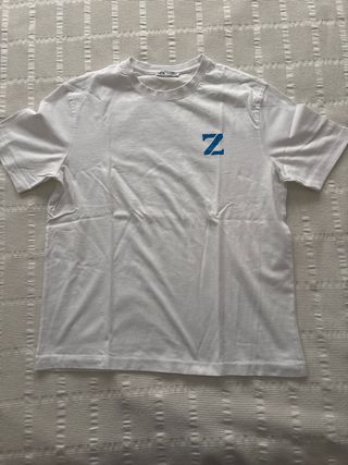 Camiseta Zara Logo Azul Talla M