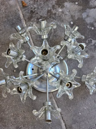 Applique Sputnik Murano Cristal Metal